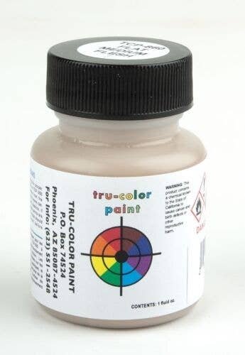 Flat Brushable Color Acrylic Paints - 1oz 29.6mL -- Medium Flesh, All Scales, Tru-Color Paint 860
