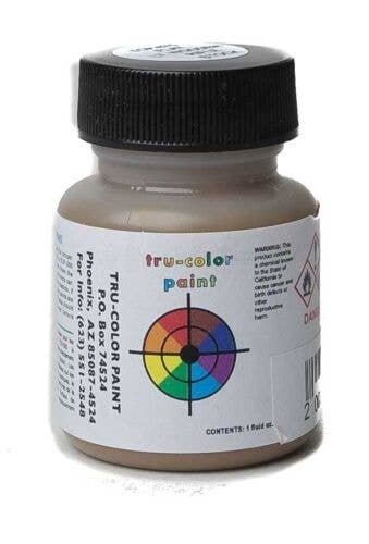 Flat Brushable Color Acrylic Paints - 1oz 29.6mL -- Light Wooden Rifle Stock Brown, All Scales, Tru-Color Paint 875