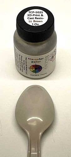 3D Print and Cast Resin Acrylic Paints - 1oz 29.6ml -- Light Tan, All Scales, Tru-Color Paint 5025