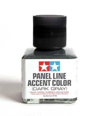 Panel Line Accent Color Wash 1.35oz 40ml -- Dark Gray, All Scales, Tamiya Paints 87199