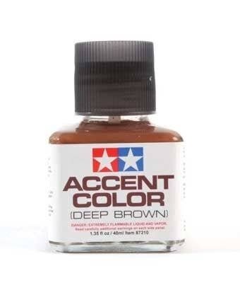 Accent Color Wash 1.35oz 40ml -- Deep Dark Red-Brown, All Scales, Tamiya Paints 87210