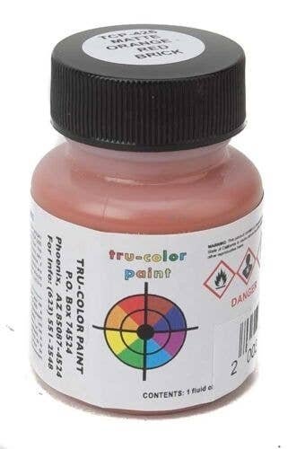 Sprayable Matte Paints - 1oz 29.6mL -- Orange/Red Brick, All Scales, Tru-Color Paint 426