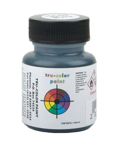 Sprayable Matte Paints - 1oz 29.6mL -- Black, All Scales, Tru-Color Paint 433
