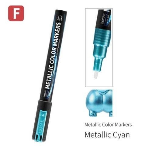 Super Metallic Color Paint Marker -- Metallic Cyan, All Scales, DSPIAE MKA06