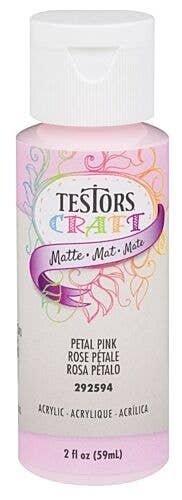 Testors Craft(R) - Acrylic Paints - 2oz 59.1mL - Bottle -- Petal Pink (Matte Finish), All Scales, Testor Corp 292594