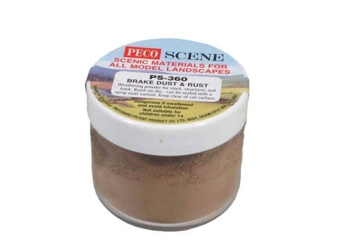 Brake Dust and Rust Weathering Powder, All Scales, Peco PS360
