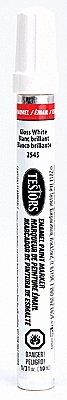Enamel Paint Markers - 1/3oz 9.9mL -- White (Gloss), All Scales, Testor Corp 2545