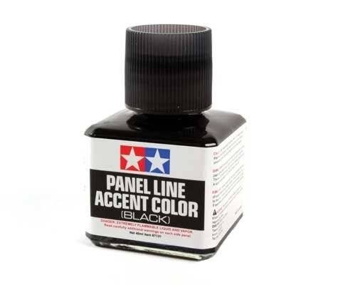 Panel Line Accent Color Wash - 1.35oz 40mL -- Black, All Scales, Tamiya Paints 87131