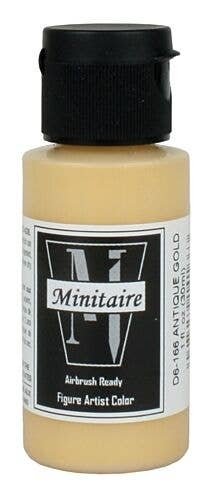 Acrylic Airbrush-Ready Color - Minitaire -- Metallic Antique Gold 1oz 30ml, All Scales, Badger Air Brush Co D6166