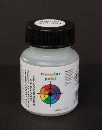 Railroad Color Acrylic Paints - 1oz 29.6mL -- Clear Gloss, All Scales, Tru-Color Paint 18