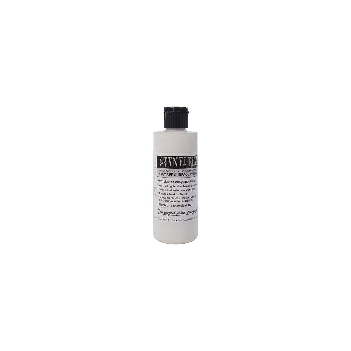 Primer - 4oz 118mL - Modelflex Paint -- White, All Scales, Badger Air Brush Co 401