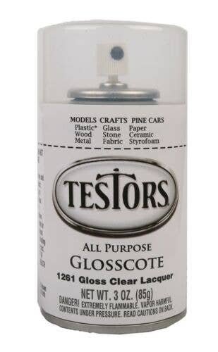 Glosscote Clear Finish -- 3oz 88.7mL Spray Can, All Scales, Testor Corp 1261