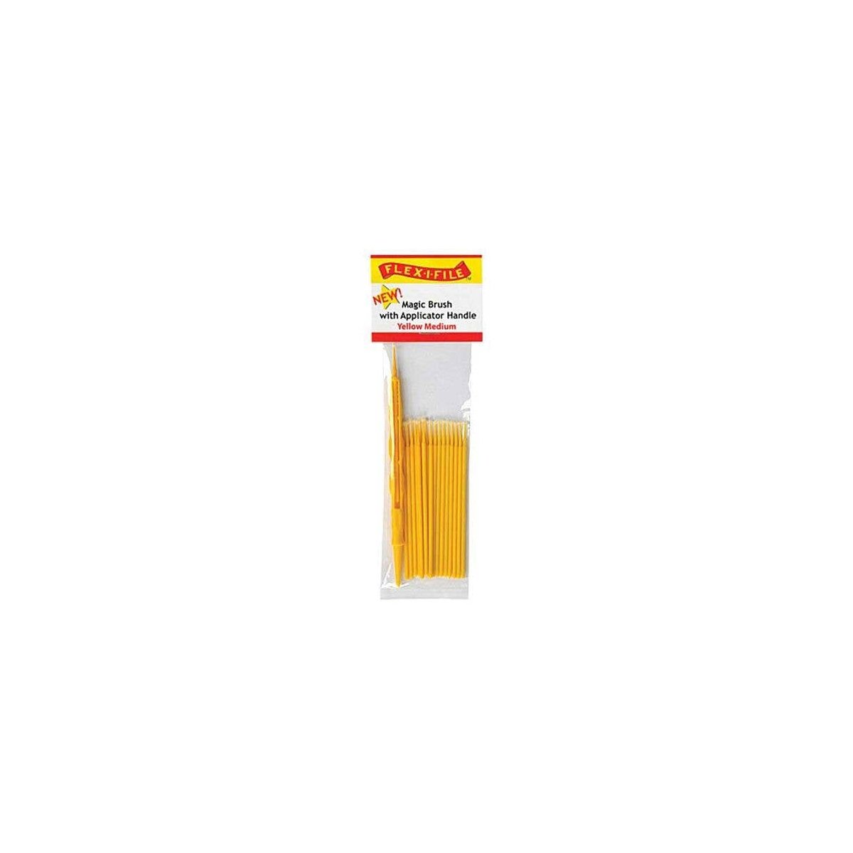 Magic Brush -- Medium & 1 Applicator Handle/Holder (yellow) pkg(18), All Scales, Profile Accessories Inc. M929005