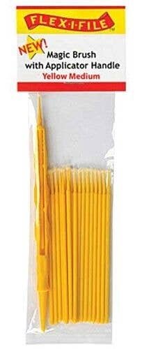 Magic Brush -- Medium & 1 Applicator Handle/Holder (yellow) pkg(18), All Scales, Profile Accessories Inc. M929005