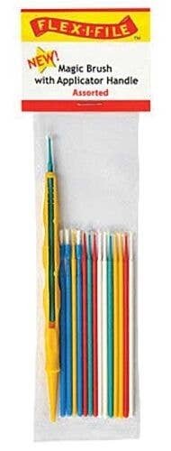 Magic Brush Assortment -- Assorted & 1 Applicator Handle/Holder (yellow) pkg(15), All Scales, Profile Accessories Inc. MB05