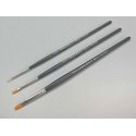 High Finish Standard Brush Set -- 1 Each: 0 Flat, 2 Flat, Untra-Fine Pointed, All Scales, Tamiya Paints 87067