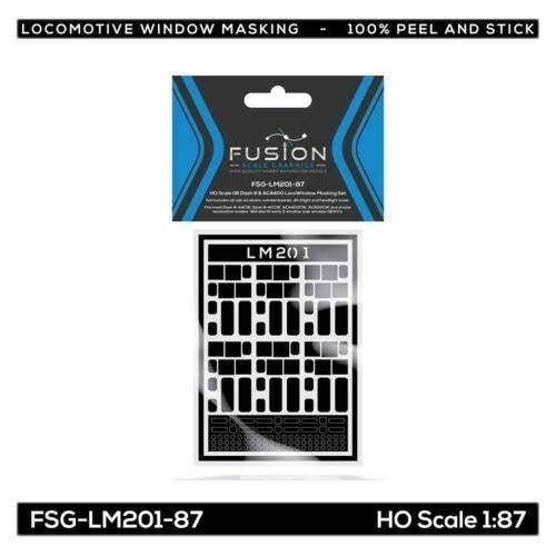 GE Dash 9 & AC4400 Locomotive Window Masking Set, HO, FUSION SCALE GRAPHICS 120201