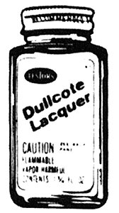 Dullcote Clear Finish -- 1-3/4oz 51.8mL Bottle, All Scales, Testor Corp 1160