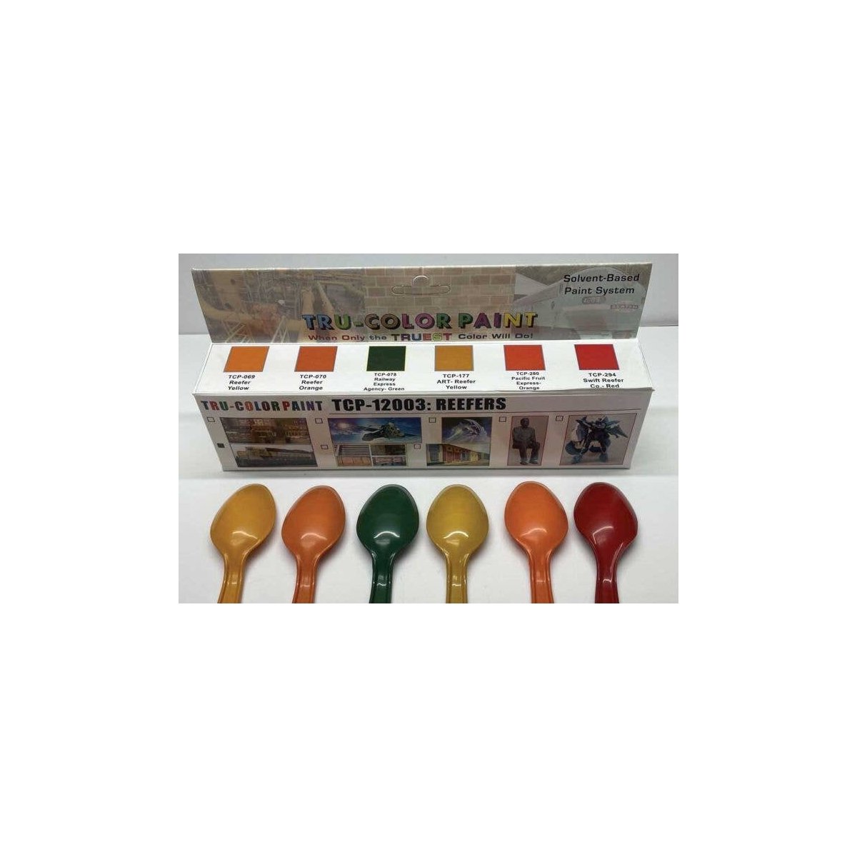 Reefers Railroad Paint Set - 6 1oz 29.6ml Bottles -- 1 Each: 709-69, 70, 78, 177, 280, , All Scales, Tru-Color Paint 12003