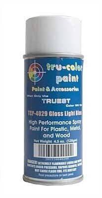 Aerosol Spray Paint 4.5oz 135ml Can -- Gloss Light Blue, All Scales, Tru-Color Paint 4029