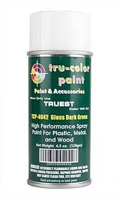 Aerosol Spray Paint 4.5oz 135ml Can -- Gloss Dark Green, All Scales, Tru-Color Paint 4042