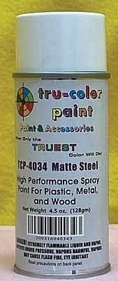 Aerosol Spray Paint 4.5oz 135ml Can -- Matte Steel, All Scales, Tru-Color Paint 4034