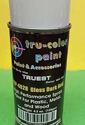 Aerosol Spray Paint 4.5oz 135ml Can -- Gloss Dark Red, All Scales, Tru-Color Paint 4028