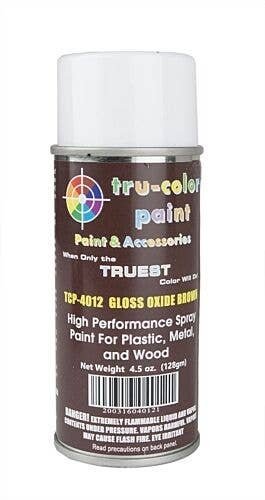 Aerosol Spray Paint 4.5oz 135ml Can -- Gloss Oxide Brown, All Scales, Tru-Color Paint 4012