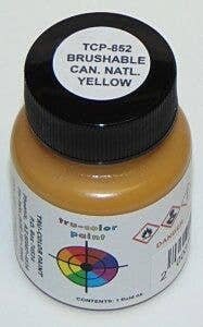 Flat Brushable Color Acrylic Paints - 1oz 29.6mL -- Canadian National Yellow, All Scales, Tru-Color Paint 852