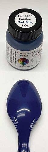 Railroad Color Acrylic Paints - 1oz 29.6mL -- Coaster Dark Blue, All Scales, Tru-Color Paint 4200