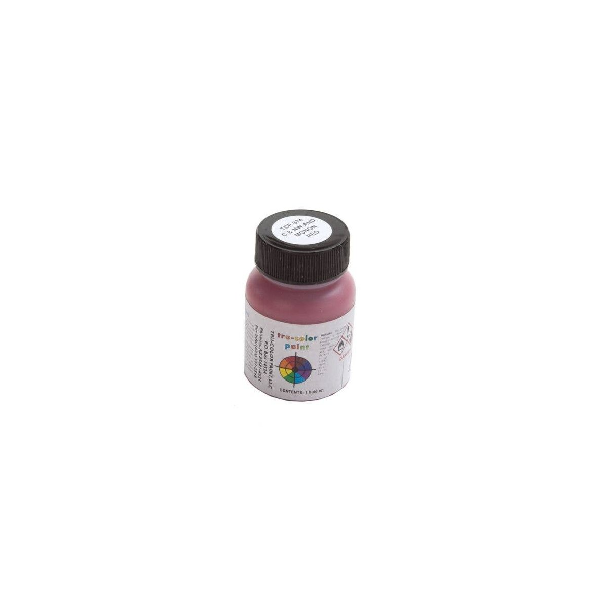 Railroad Color Acrylic Paints - 1oz 29.6ml -- Chicago & North Western Maroon-Red, All Scales, Tru-Color Paint 374