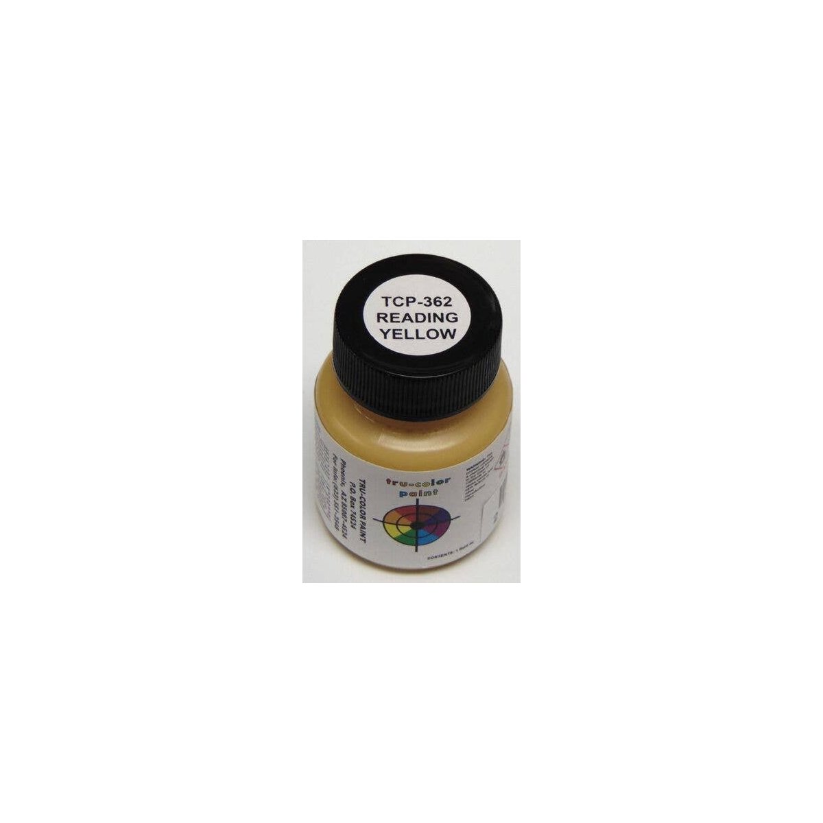 Railroad Color Acrylic Paints - 1oz 29.6mL -- Reading Yellow, All Scales, Tru-Color Paint 362