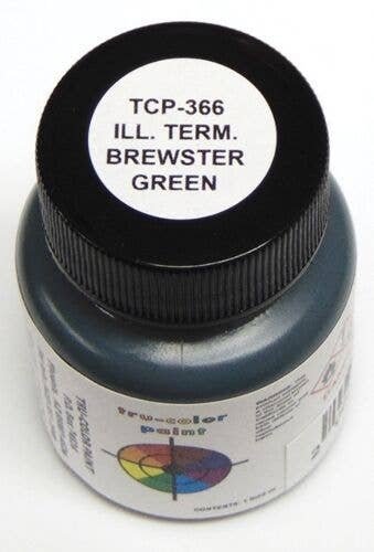 Railroad Color Acrylic Paints - 1oz 29.6mL -- Illinois Terminal Brewster Green, All Scales, Tru-Color Paint 366