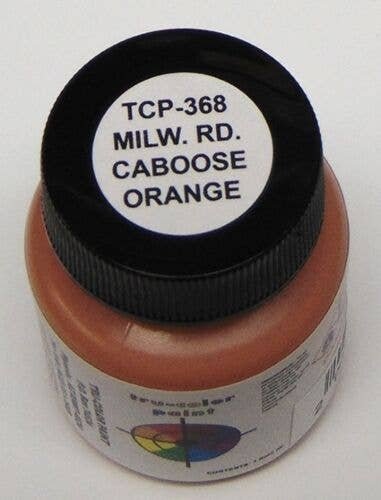 Railroad Color Acrylic Paints - 1oz 29.6mL -- Milwaukee Road Caboose Orange, All Scales, Tru-Color Paint 368