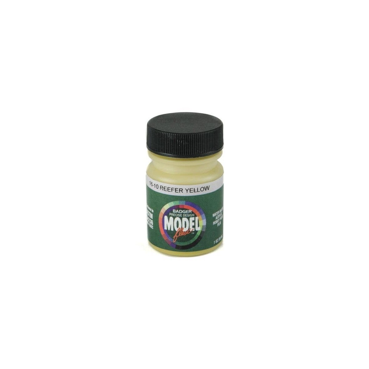 Modelflex Paint - 1oz 29.6mL -- Reefer Yellow, All Scales, Badger Air Brush Co 1610