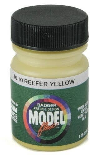 Modelflex Paint - 1oz 29.6mL -- Reefer Yellow, All Scales, Badger Air Brush Co 1610