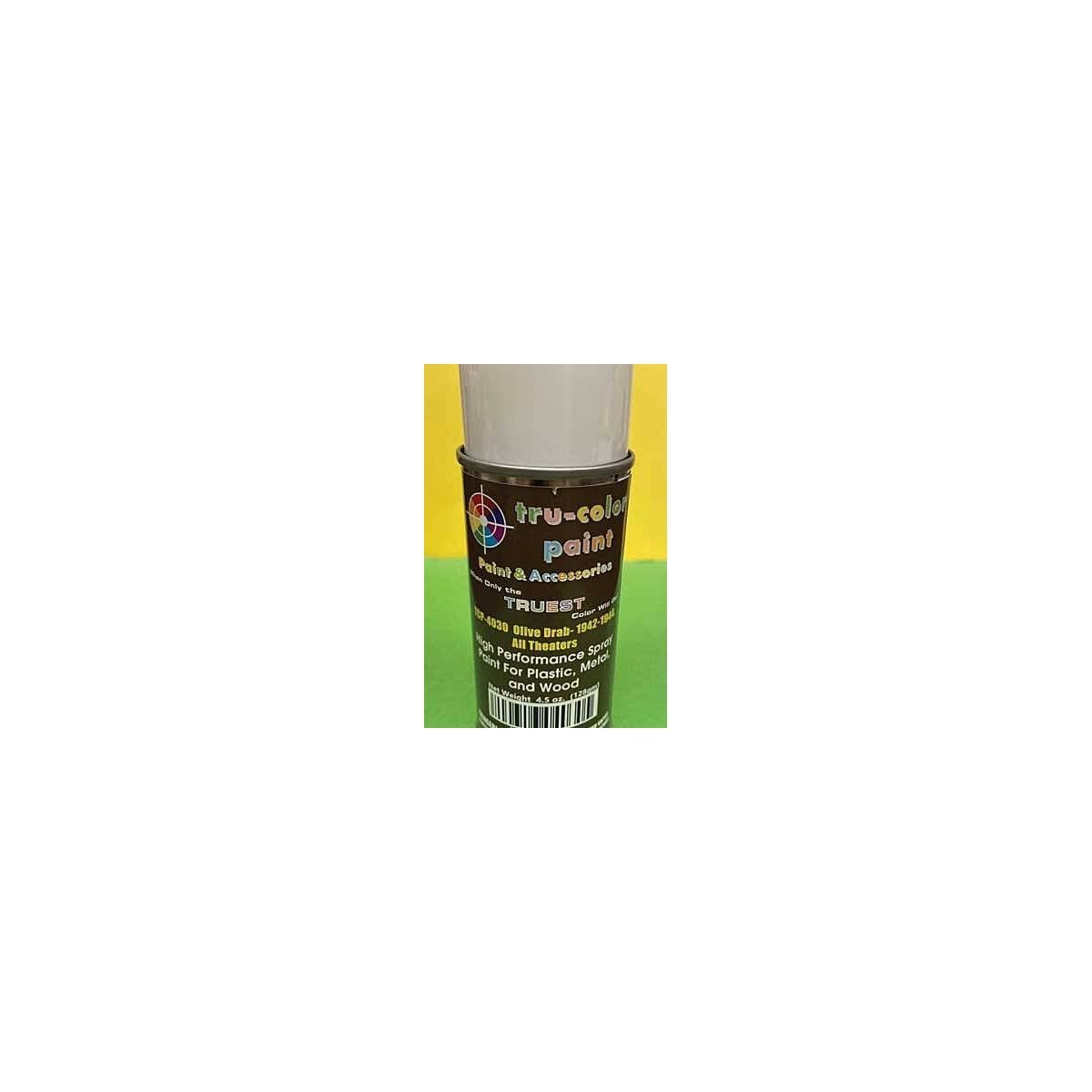 Aerosol Spray Paint 4.5oz 135ml Can -- Matte Olive Drab 1942-1944 All Theatres, All Scales, Tru-Color Paint 4030