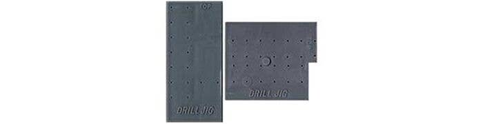 2 Drilling Jigs for 18′ Drop Grab Irons -- For No. 77 Drill Bit, HO, Tichy Train Group 3084
