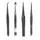 Stainless Steel Tweezers -- 4 Piece Set, Pouch, All Scales, Excel Hobby Blades Corp. 30416