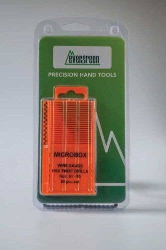 20-Piece Imperial Microbox Drill Set -- Includes 61 to 80 Drills, Storage Box, All Scales, Evergreen Scale Models 74200