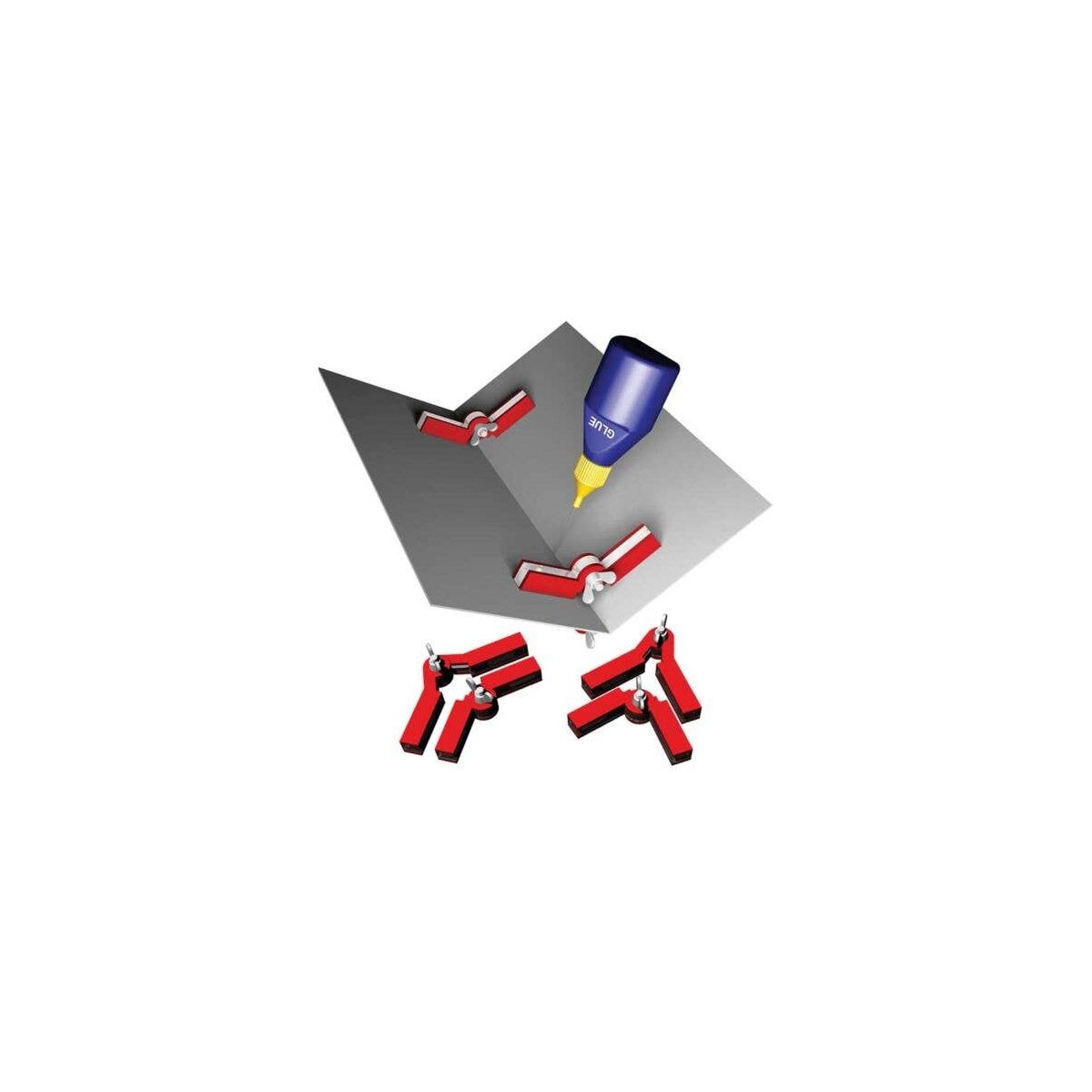 Magnetic Adjustable Angle Hold-and-Glue Set -- 2 Adjustable-Angle Magnetic Clamps (Glue Not , HO, Bachmann Industries 39011