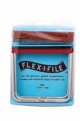 Flex-I-File 3-in-1 -- 3 Frames plus 7 Each Fine, Medium & Coarse Tapes, All Scales, Profile Accessories Inc. 301