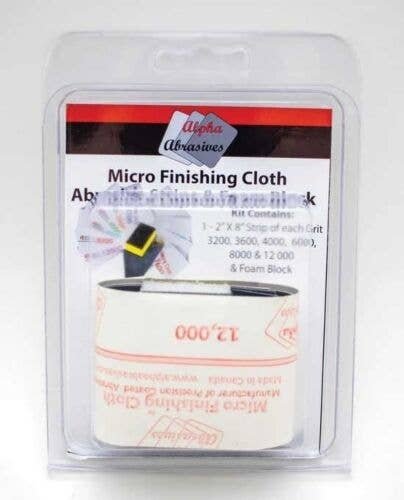 Micro Finishing Cloth Abrasive Strips with Foam Block -- 2 x 8′ Sheets 1 Each: 3, All Scales, Profile Accessories Inc. 3000