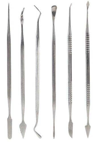 Modeling Spatula Set -- Dental Tool-Style pkg(6), All Scales, Faller Gmbh 170545