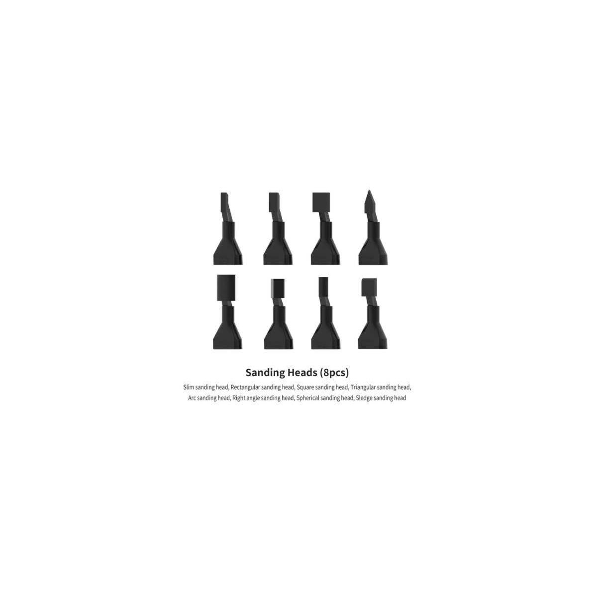 Sanding Head For Reciprocating Sander -- 8 Heads: Rectangle, Slim, Square, Triangle, Arc, Right An, All Scales, DSPIAE RA10