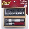 Hobby Knife Set -- Wooden Box, Carded, All Scales, Excel Hobby Blades Corp. 44382