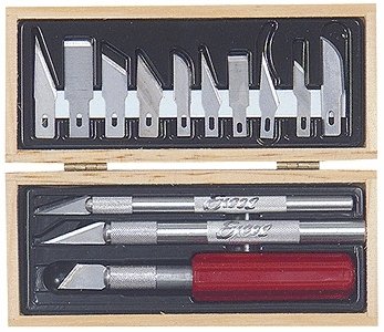 Hobby Knife Set in Wooden Box, All Scales, Excel Hobby Blades Corp. 44282
