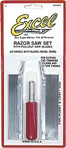 Razor Saw Set -- Handle w/2 Blades, Carded, All Scales, Excel Hobby Blades Corp. 55670