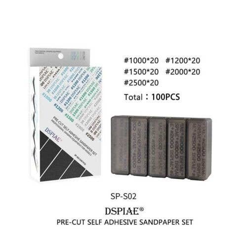 1000-2500 Adhesive Sandpaper Set 100pcs -- 1000-2500 Grit pkg(100), All Scales, DSPIAE SPS02