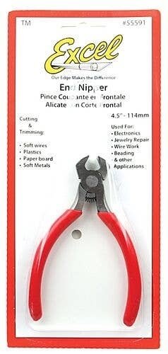 Spring Loaded Soft Grip Pliers -- 4-3/16′ End Nipper, Carded, All Scales, Excel Hobby Blades Corp. 55591